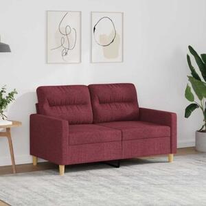 Sofa 2-osobowa, winna czerwieÅ, 120 cm, tapicerowana tkaninÄ