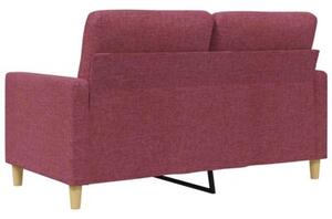 Sofa 2-osobowa, winna czerwieÅ, 120 cm, tapicerowana tkaninÄ