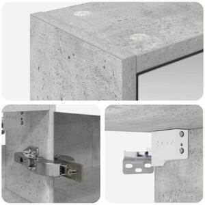 Szafka z lustrem do łazienki betonowy szary 43 x 16 x 62.5 cm