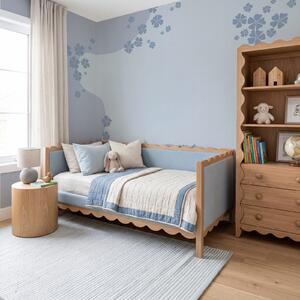 Fototapeta Wall mural Blue and white background with flowers, Fototapety Abstrakcja, Popularne Fototapety, t00730v2 - Tapeko.pl