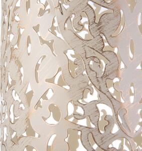 Retro lampa stojąca podłogowa ażurowa metalowa 60 cm biała Mures Beliani