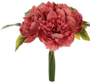 Bukiet piwonii, 9 kwiatów, 20 x 28 x 20 cm, stary róż