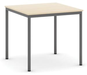 Stół do jadalni i stołówki, 800 x 800 mm, ciemnoszara konstrukcja, brzoza
