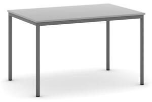 Stół do jadalni i stołówki, 1200 x 800 mm, ciemnoszara konstrukcja, szary