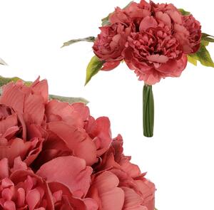 Bukiet piwonii, 9 kwiatów, 20 x 28 x 20 cm, stary róż