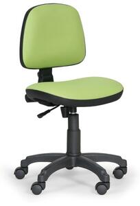 Krzesła robocze MILANO bez podłokietników - stały kontakt, zielony