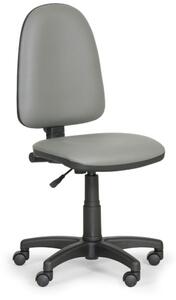 Krzesło robocze na kółkach TORINO bez podłokietników, permanentny kontakt, do miękkich podłóg, szare