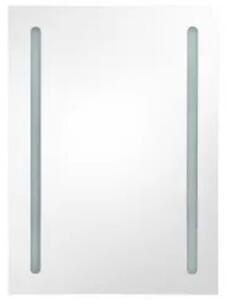 Szafka łazienkowa z lustrem i LED, szarość betonu, 50x13x70 cm