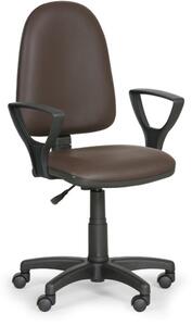 Krzesło robocze TORINO z podłokietnikami, brązowy