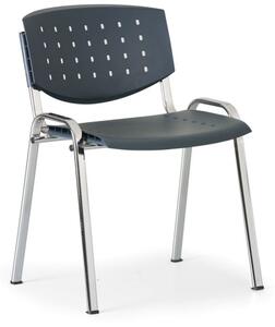 Krzesło konferencyjne TONY, antracyt - kolor konstrucji chrom