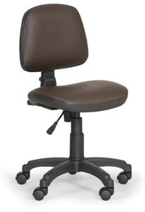 Krzesła robocze MILANO bez podłokietników - stały kontakt, brązowy