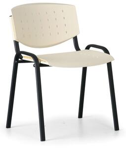 Krzesło konferencyjne TONY, kremowy - kolor konstrucji czarny