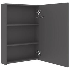 Szafka łazienkowa z lustrem i LED, szara, 50x13x70 cm