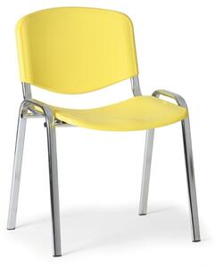 Krzesło plastikowe ISO, żółte, konstrukcja chrom
