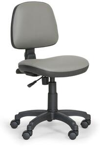 Krzesło robocze na kółkach MILANO bez podłokietników, permanentny kontakt, do miękkich podłóg, szare