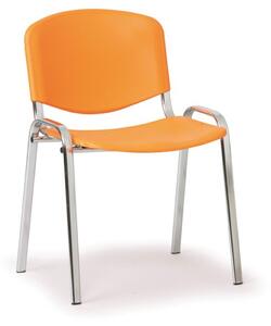 Plastikowe krzesło ISO, pomarańczowe, konstrukcja chrom