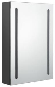 Szafka łazienkowa z lustrem i LED, szara, 50x13x70 cm