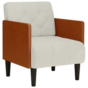 Sofa fotel z podÅokietnikami kremowy 55 cm aksamit