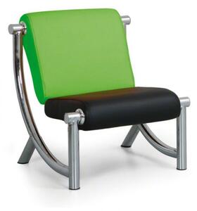 Fotel do poczekalni ekoskóra JAZZY II, zielony/czarny