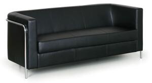 Sofa ekoskóra CLUB, 3-osobowa, czarna