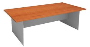 Stół konferencyjny PRIMO FLEXI 2400 x 1200 mm, prostokątny, szary / czereśnia