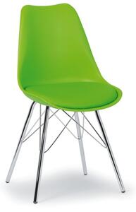 Krzesło konferencyjne/kuchenne ze skórzanym siedziskiem CHRISTINE, zielone