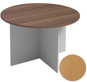 Stół konferencyjny PRIMO FLEXI 1200 mm, okrągły, szary / buk