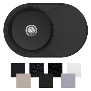 Zlew okrągły jednokomorowy długi ociekacz 50 cm Sink Quality Ovion + syfon