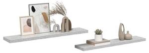 Półki ścienne, 2 szt., szarość betonu, 120 x 23,5 x 3,8 cm, mdf