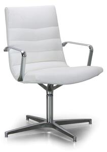 Krzesło konferencyjne skórzane PROKURIST, białe