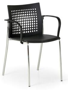 Plastikowe krzesło kuchenne COFFEE BREAK, czarne