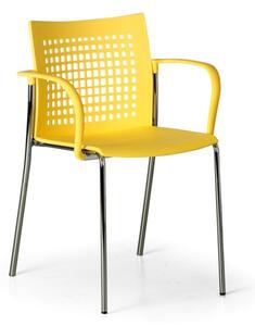 Plastikowe krzesło kuchenne COFFEE BREAK, żółte