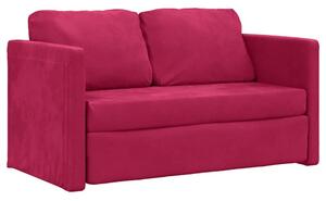 Sofa podÅogowa 2-w-1, winna czerwieÅ, 122x204x55 cm, aksamit