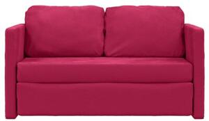 Sofa podÅogowa 2-w-1, winna czerwieÅ, 122x204x55 cm, aksamit