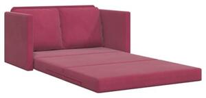 Sofa podÅogowa 2-w-1, winna czerwieÅ, 122x204x55 cm, aksamit