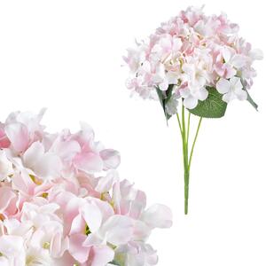 Bukiet hortensji, 5 kwiatów, 25 x 38 x 25 cm, różowo-biały