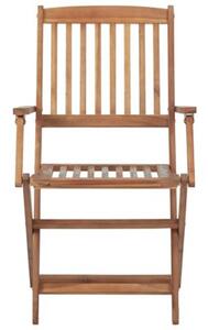 Składane krzesła ogrodowe z poduszkami, 8 szt., drewno akacjowe