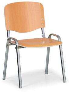 Drewniane krzesło ISO, Buk, kolor konstrucji chrom, nośność 120 kg