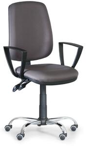 Krzesło biurowe ATHEUS z podłokietnikami, stalowy krzyż, szare