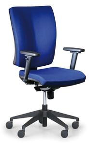 Krzesło biurowe LEON PLUS, niebieski - z podłokietnikami