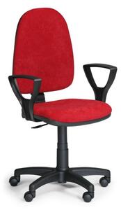 Krzesło biurowe TORINO z podłokietnikami, czerwone