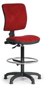 Krzesło biurowe MILANO II bez podłokietników, podwyższone, stały kontakt, ślizgacze, czerwone