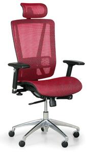 Krzesło biurowe LESTER M, czerwony