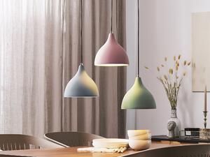 Lampa sufitowa wisząca gipsowa szara 1 klosz okrągły dzwon minimalistyczna Lambro Beliani