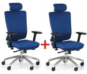 Krzesło biurowe NED F 1+1 GRATIS, niebieske