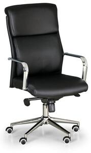 Krzesło biurowe Viro, skóra, czarny