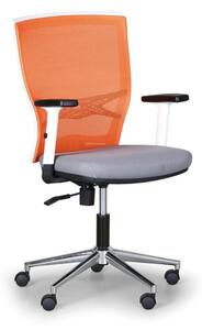 Krzesło biurowe HAAG, pomarańczowe/szare