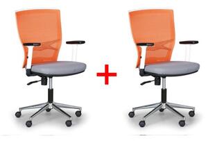 Krzesło biurowe HAAG 1+1 GRATIS pomarańczowo/szary