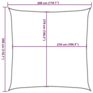 Żagiel przeciwsłoneczny, 160 g/m², kolor taupe, 3x3 m, hdpe