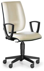 Krzesło biurowe FIGO z podłokietnikami, permanentny kontakt, niebieski